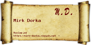 Mirk Dorka névjegykártya